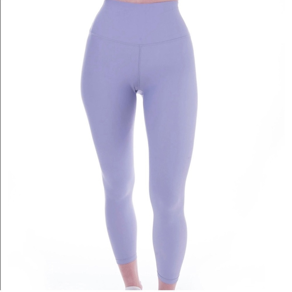 P'tula Desa'Ree Yoga Pants Leggings Solid Lavender Purple High Waist: Small